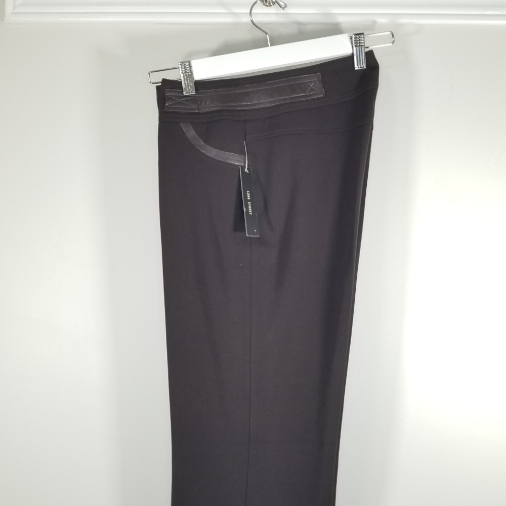 Vintage 42nd Street Brown Casual Pants With Faux Leather Accents - Picture 3 of 8